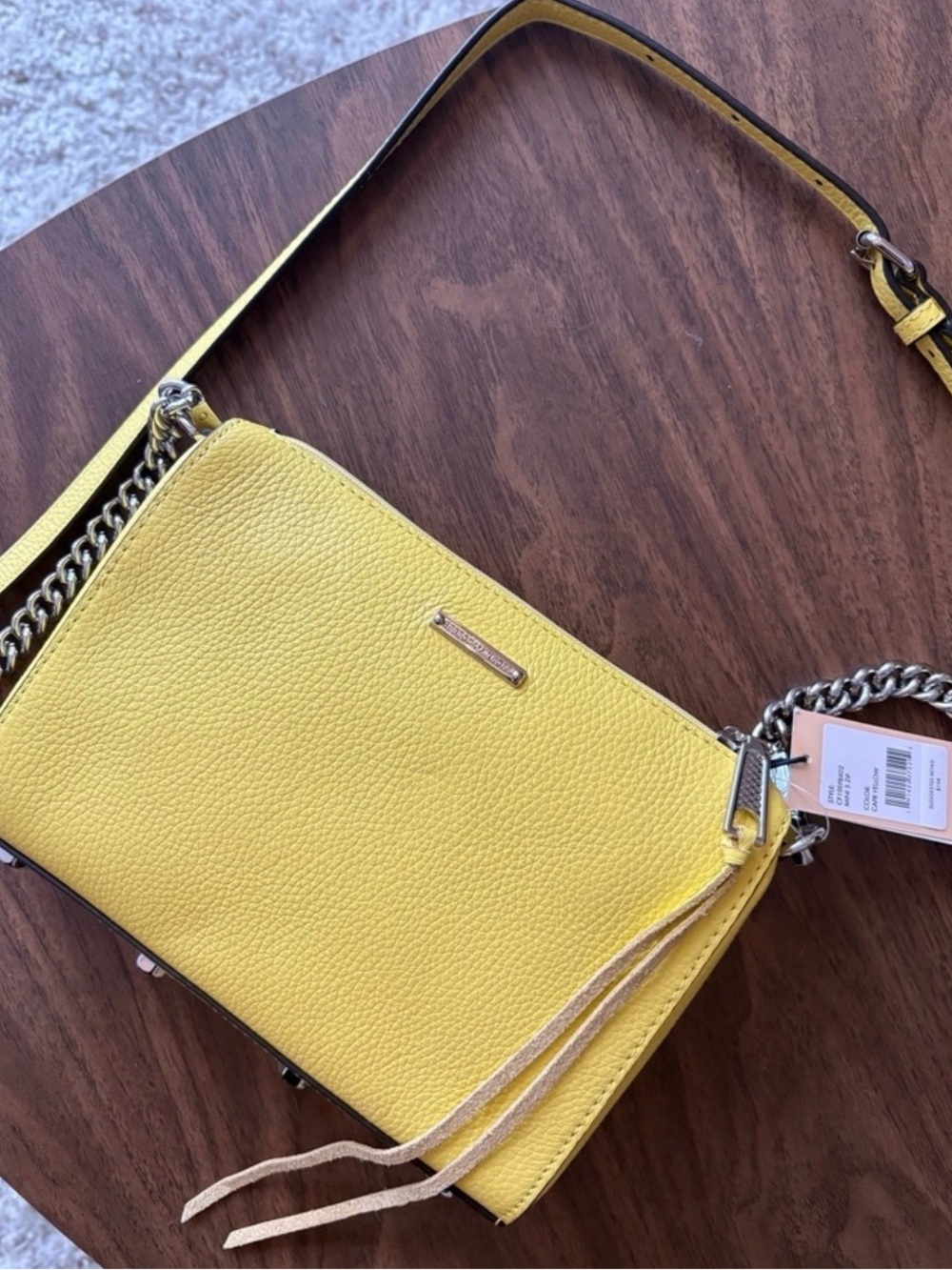 NWT Rebecca Minkoff Mini 5 Zip Crossbody Bag Butter Yellow with Zippers
